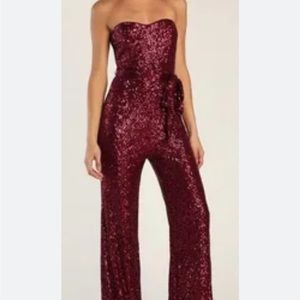 Selling a gently used sequin jumpsuit from Lulu’s